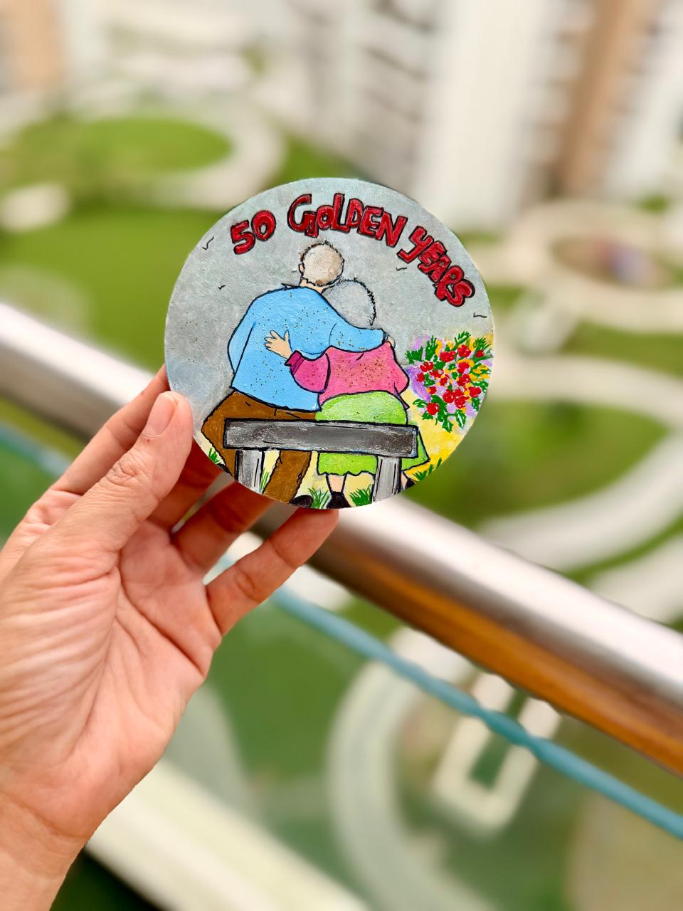 50 golden years, hand-painted